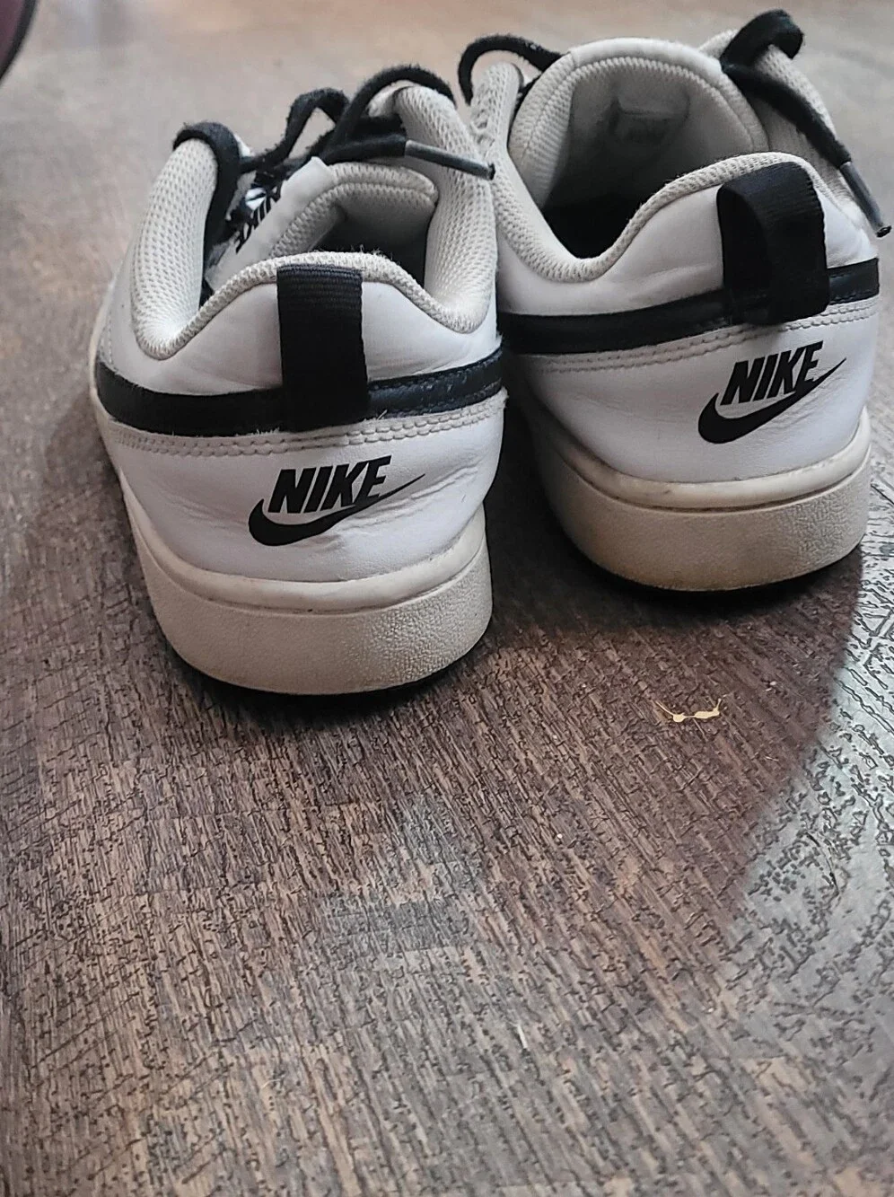 Nike Men’s White and Black Low Top Sneakers with Swoosh